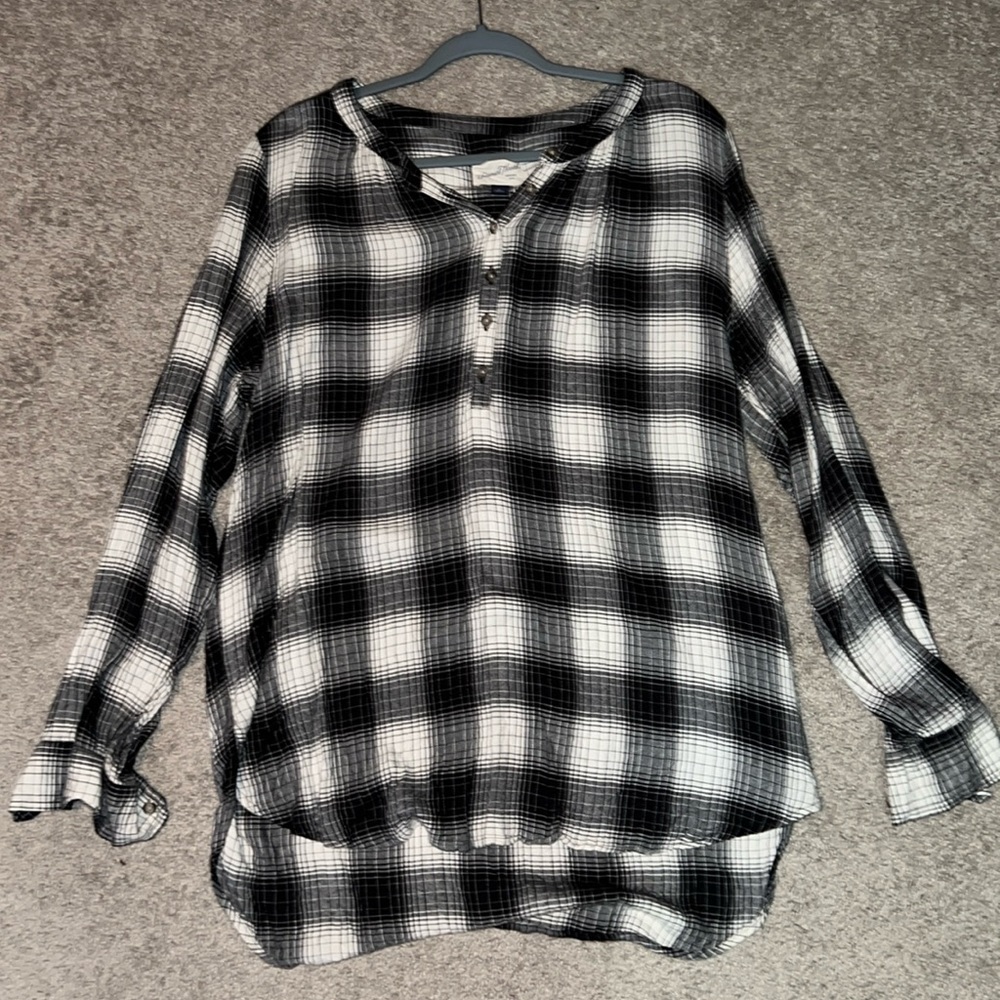 Univeral Thread Flannel Tunic Top